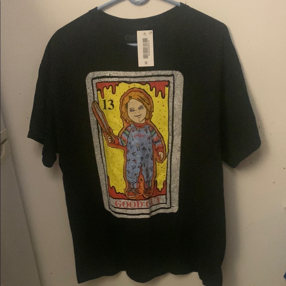 NWT Awesome Official Chucky Good Guy Doll Tarot Black Graphic T-Shirt SZ XL